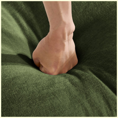 Loveseat Sofa Chenille Upholstered Deep Seat Solid Wood Frame Couch, Green for Living Room, Bedroom, Apartment