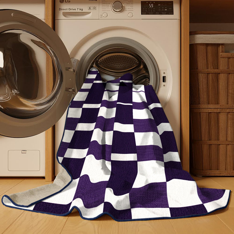 Tapis mauve lavable à la machine, Rectangulaire 2 pi x 3 pi