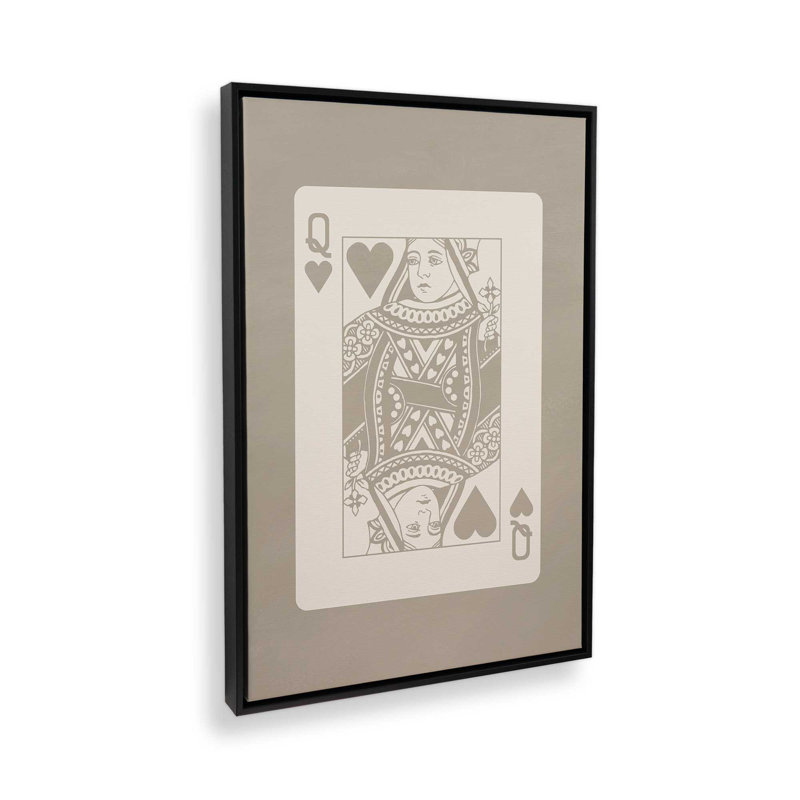 «Beige King Card», reproduction sur toile dans un cadre, H 30,75 po x l 20,75 po, Noir satiné