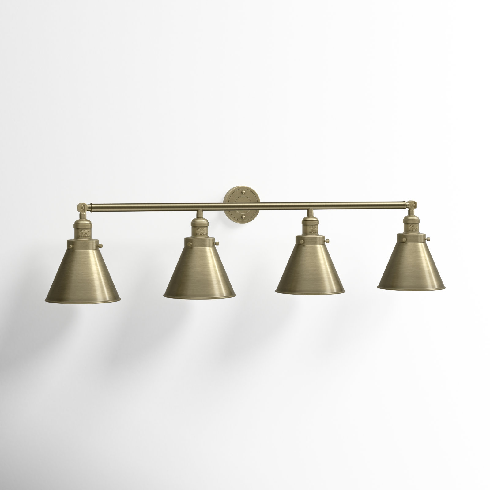 Rouvin 4 Light Dimmable Vanity Light, Antique Brass