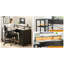 Bureau d'ordinateur en L avec tiroirs et tablette en L avec lumières DEL et prises de courant Bureau d'ordinateur avec support pour écran-3864965