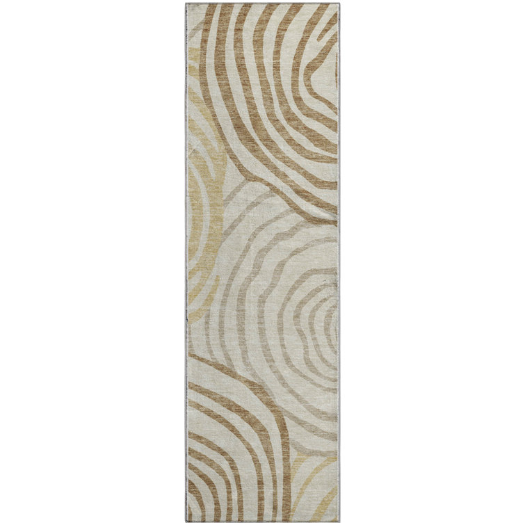 Premium Machine Washable Prisco Gold Rug