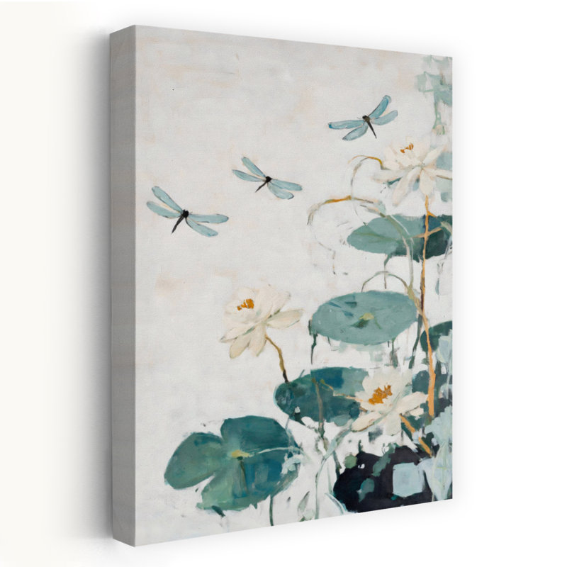 LilyPads, art mural contemporain abstrait, 18" H x 12" W