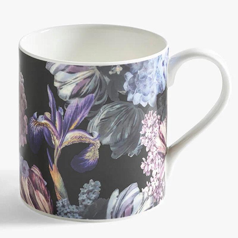 Bone China Latte Mug, Black