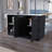 Spacious Wood Kitchen Island In Black And , Optimize Workflow Storage Stationary Grey, Ideal For