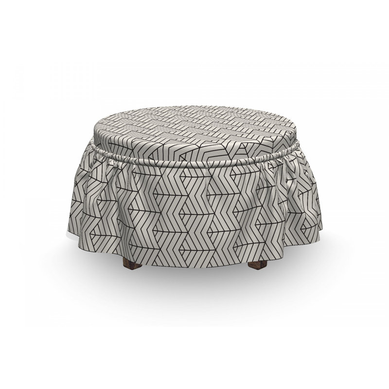 Housse pour repose-pieds en angle optique illusion