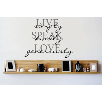 Adhésif décoratif "live speak simply" genre love