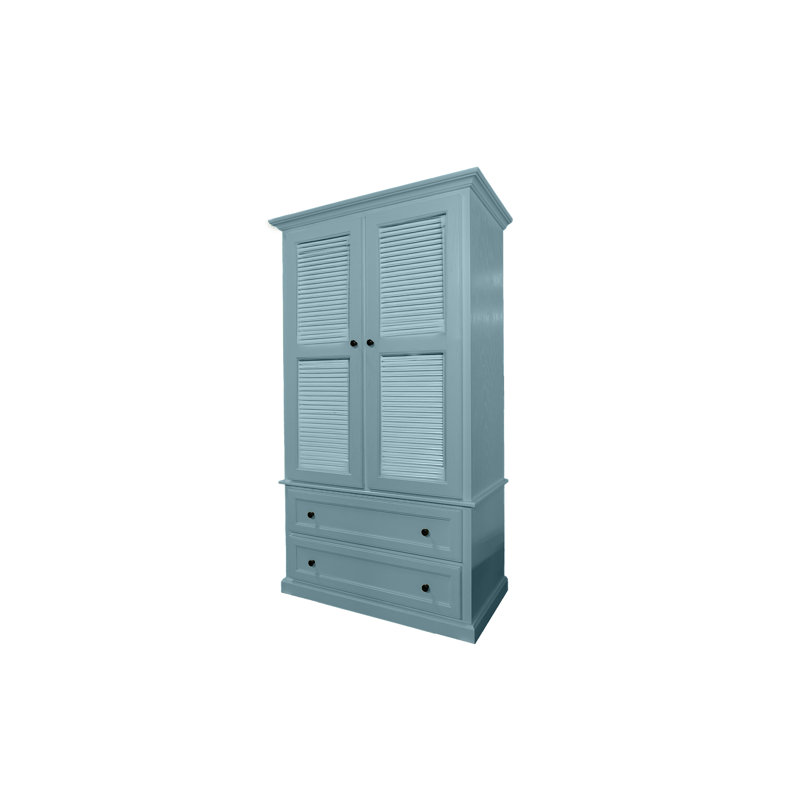 Armoire extra large en chêne massif avec portes à volets, Aqua captivant