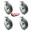 Ensemble de roulettes pivotantes de 8 pouces avec roues pivotantes de marque / SCC-100S280-PNB-GRY-4