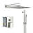Wall Mounted Shower System, 10 Inch Square Rainfall Head, 26.18 Adjustable Slide Bar, Dual Function, Easy Installation, Brushed Nickel Finish Rain System With Rough - In Valve, Handheld Shower,