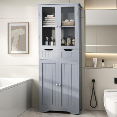 67" tall bathroom storage cabinet, freestanding linen cabinet for living room
