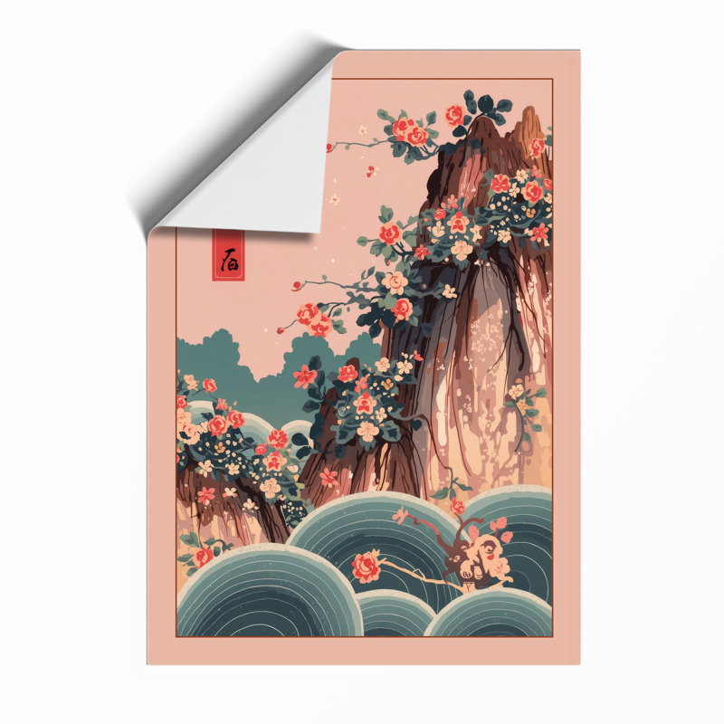 Mountain Bloom Japandi - Print, Unframed, A3 - 42.0 x 29.7 cm