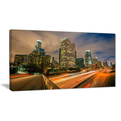 " Los Angeles Yellow Skyline Night "