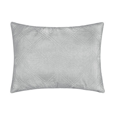 Washed Linen Light Grey Quilted King Sham