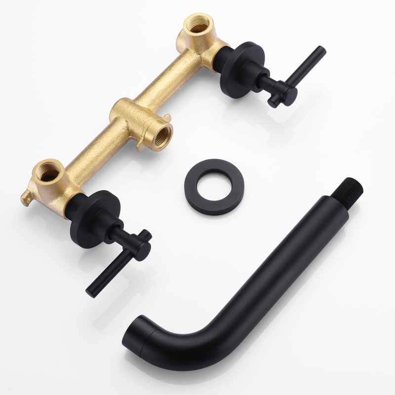 2 Handle Bathroom Bath Faucet, Matte Black