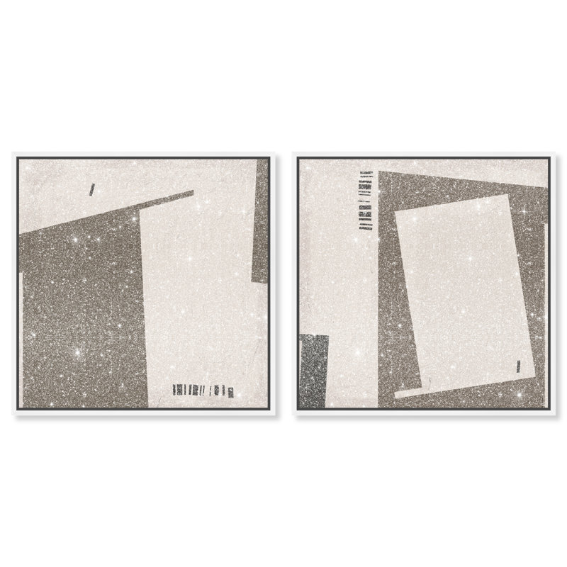 Structural Set Set by Oliver Gal, 21"H x 21"W, White Floater Frame
