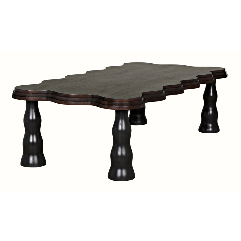 Lilly Dark Wood Scalloped Edge Coffee Table