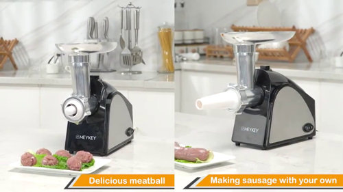 Himimi Electric Meat & Sausage Grinder 2000W with 3 Stainless Steel Grinding  Plates Sausage Stuffing Tubes & Reviews