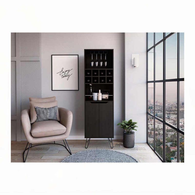 Armoire à 8 tablettes Thorndike en wengé noir à 2 tablettes