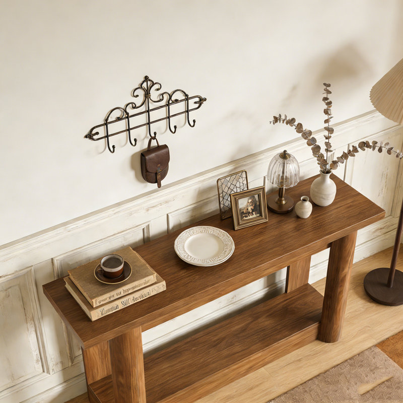 2-Tier Farmhouse Console Table Entryway Sofa Table