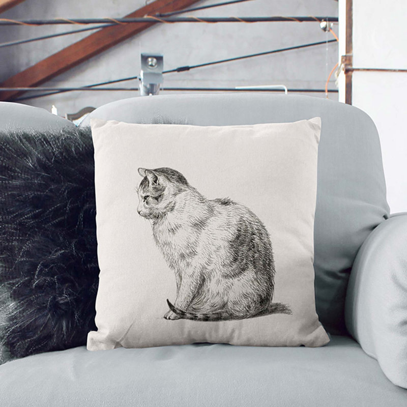 Square Throw Cushion, 40cm H x 40cm W x 15cm D, Black