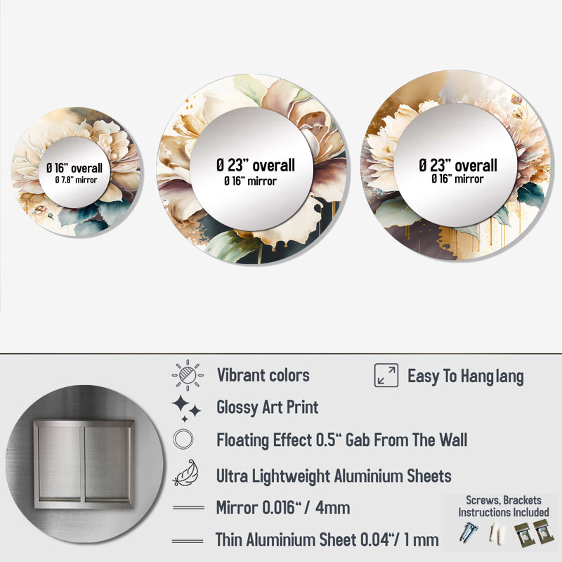 Devionte Metal Round Mirror