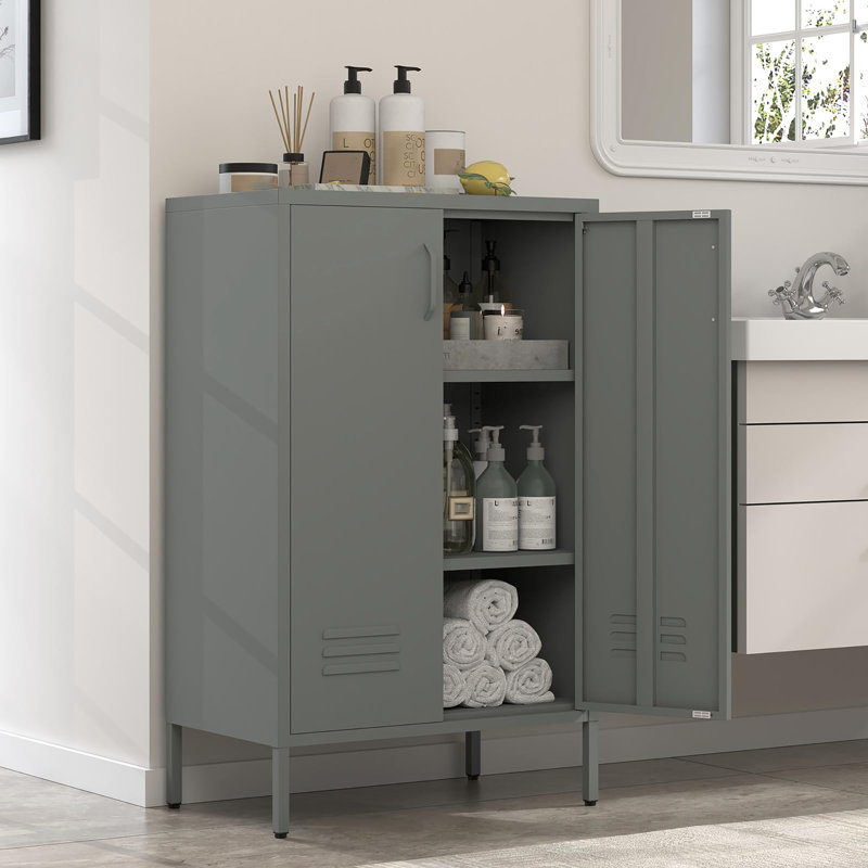 2 -Door Storage Cabinet, Grey Green