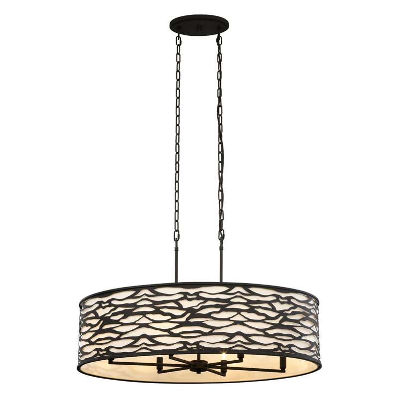 Kato 6-Light Oval Pendant - Carbon Black, Black