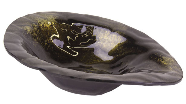 Bol décoratif en verre, Brun