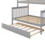 Lit simple superposé au dessus d'un lit double avec gigogne et escalier-348806450