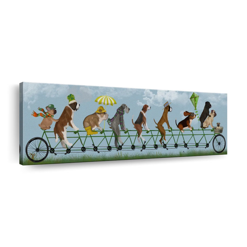 " Mutley Crew On Tandem Canvas Print ", 17" H x 51" W
