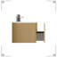 Meuble-lavabo 24 po - Chêne naturel rayé et lavabo en céramique blanche
