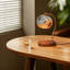Lampe de table mosaïque en verre avec base en bois, lampe décorative H 11,8 po avec ampoule Gu10