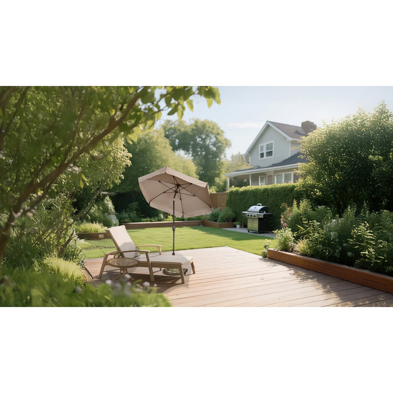Parasol de marché 7,5 pi Home Garden, Beige, Bronze champagne