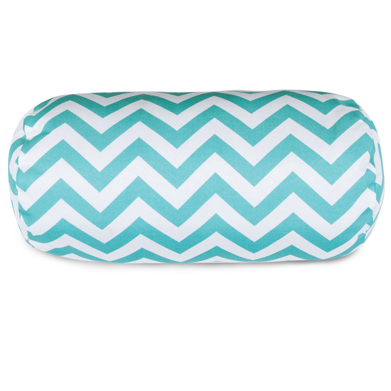 Coussin en coton à chevrons, Bleu sarcelle