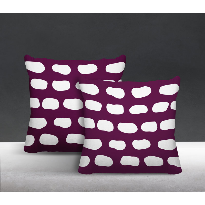 Oreiller carré intérieur / extérieur Aria Dash, L 15 po x H 15 po, Mauve