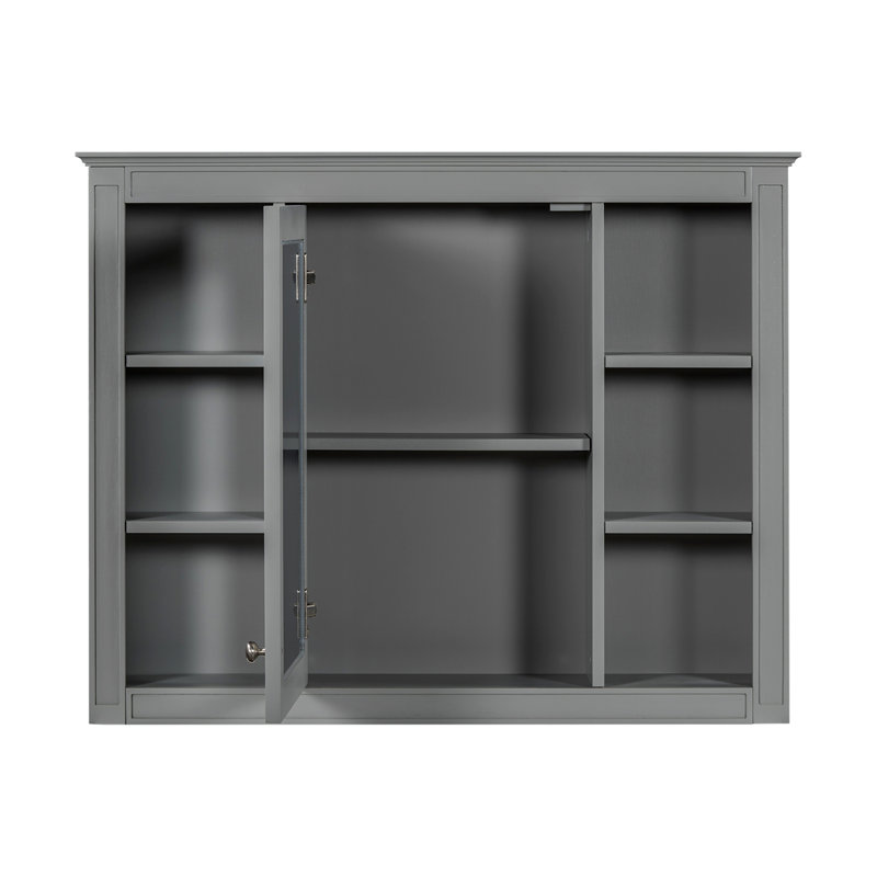 Meuble-lavabo simple 36 po avec plateau Duban, Argent, Gris