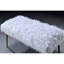 Banc rembourré en fausse fourrure blanche
