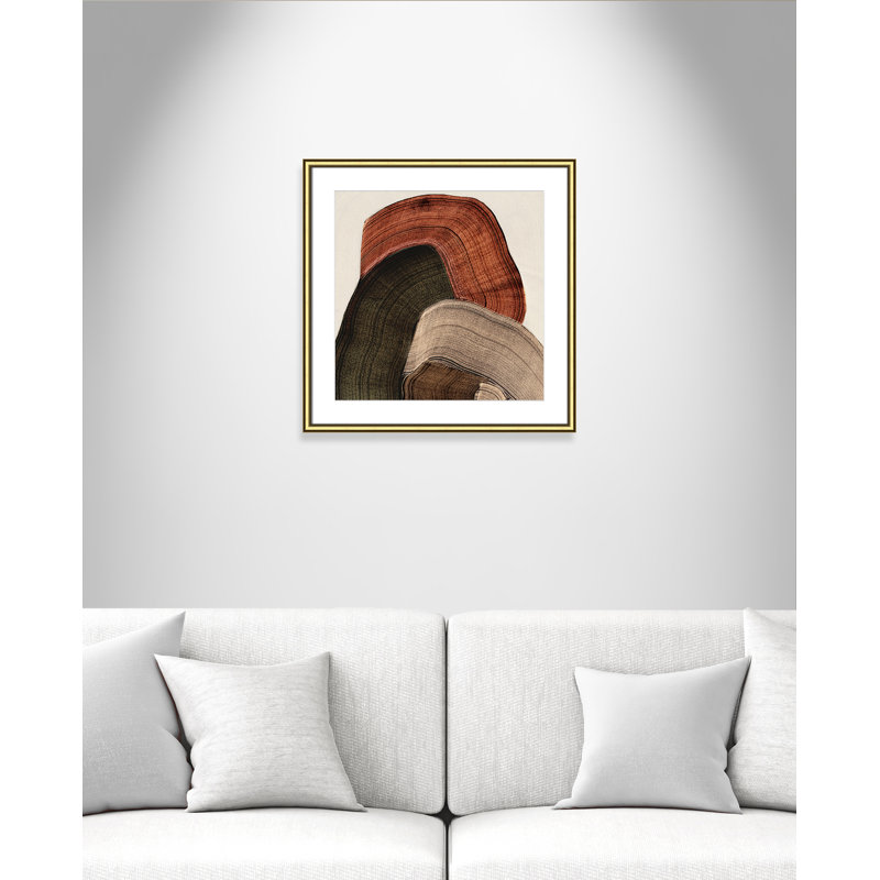 «Folded Earth I» par Casa Fine Arts, L 24,75 po x H 24,75 po, Imprimé mat, Or classique