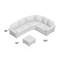 Canapé modulaire en faux cuir avec repose-pieds de 120 po de large Railsback