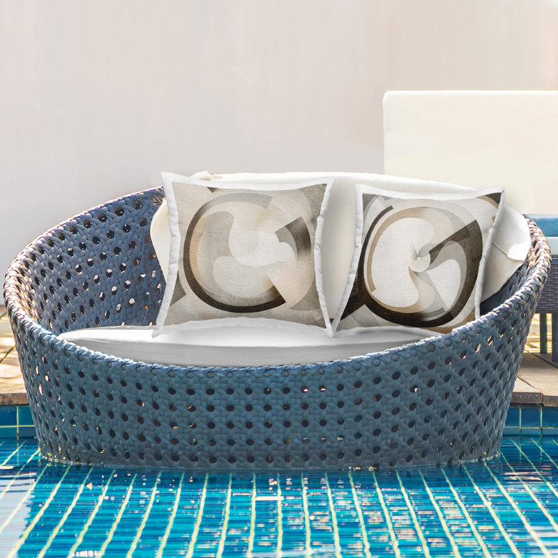 Coussin extérieur Stupell Industries Boho Centric Vortex Design par Noah Bay (ensemble de 2)