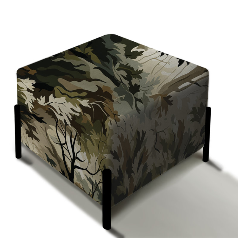 Wilderness Forest Pattern Harmony - Floral Square Ottoman