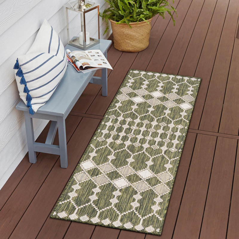 Outdoor Preen Area Rug Moss Color, Runner 2' x 6'