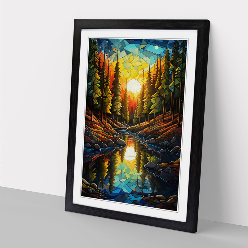 Single Picture Frame Print on Wood, 34cm H x 25cm W, Black Framed