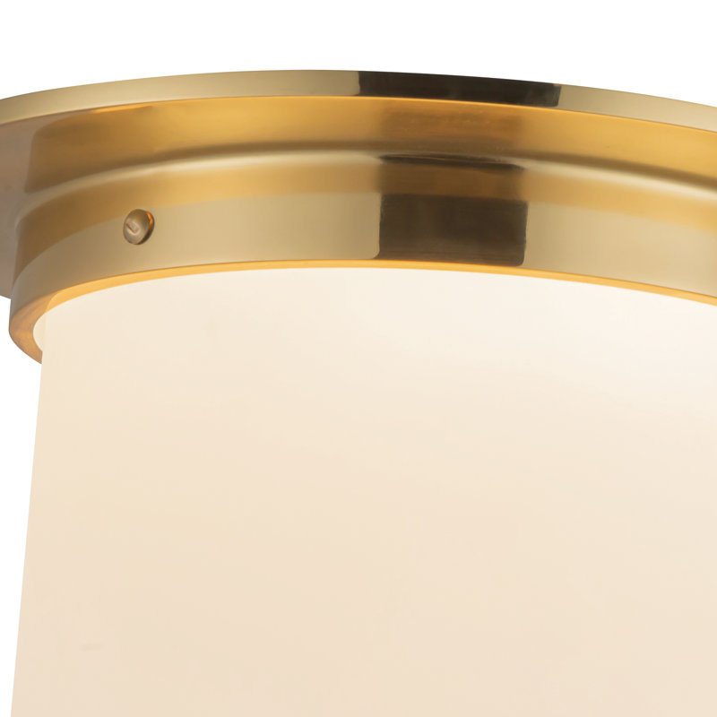 Mineral 11-in Brass Flush Mount, Brass, Opal Glass