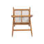 Tabouret de bar à dossier en plastique tissé crème de 27 po de hauteur - siège en tissu rembourré de mousse et structure en bois d'hévéa durable-947527971