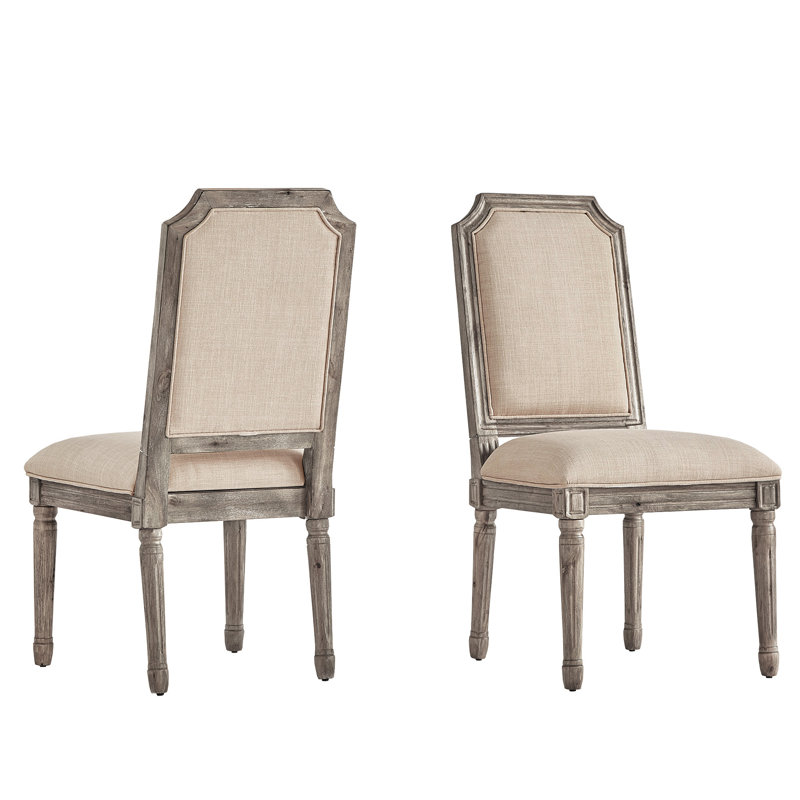 Chaise d'appoint Hildemar, Beige, Chêne gris antique