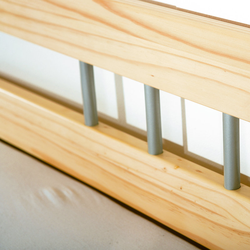 Kaylan solid wood bed, 90  x 200cm, Natural