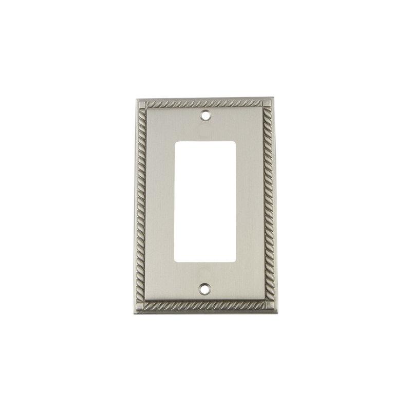 Rope 1-Gang Rocker Wall Plate, Satin Nickel