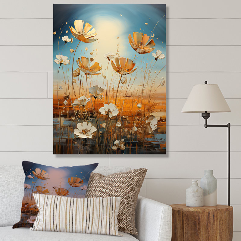 Serene Sunner Flowers Field I - impression, Toile tendue, H 44 po x l 34 po x P 1,5 po